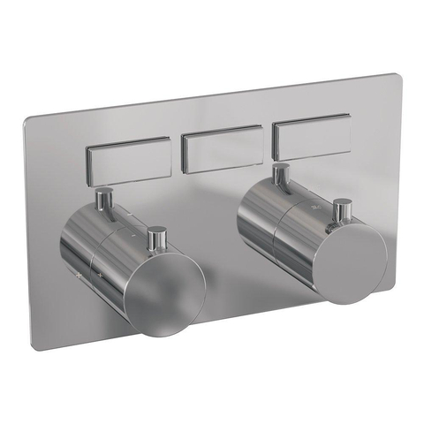 BRAUER Chrome Edition - 3 fonctions - mitigeur thermostatique encastré - boutons-poussoirs - éléments d'installation encastrés/apparents - chromé SW925534
