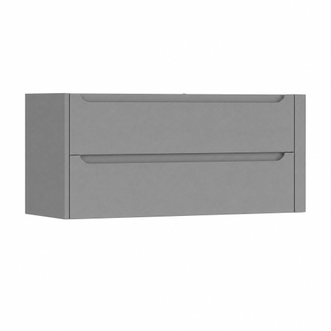 H&R Badmeubelen Juice Meuble sous vasque - 120x45x50cm - angle droit arrondi - 2 tiroirs - poignée intégrée - stone grey mat SW1489656