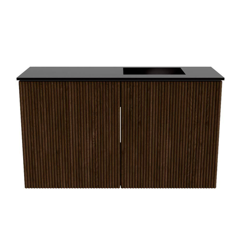 Mondiaz JOYA 70cm toiletmeubel - kleur Walnut - Wastafel FAYE positie Rechts 1 kraangat kleur Urban. SW1421374