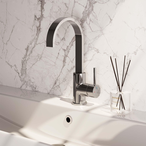Brauer Chrome Edition Robinet lavabo rehaussé et bec rotatif avec poignée type S3 ColdStart Chrome poli SW397988