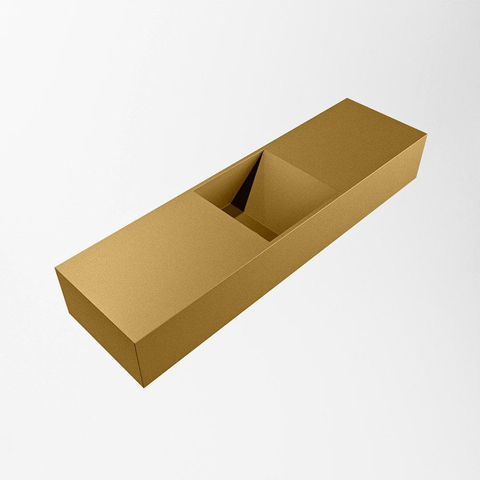 MONDIAZ TYNE lave-mains - 80x23x12cm - vasque centre - sans trou robinet - oro (doré) SW1026146