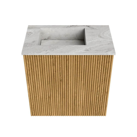 Mondiaz JOYA-DLUX Meuble de toilette 40cm - couleur Oak - Vasque FAYE position Gauche 1 trou de robinet couleur Glace SW1421937