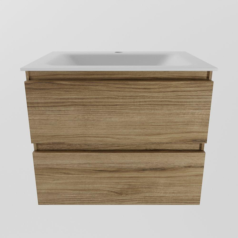 Mondiaz AIVY Ensemble de meuble - 60x45x50cm - 1 trou de robinet - 1 vasque Urban Solid surface - Centre - 2 tiroirs - sans miroir - Melamine Chai SW892108