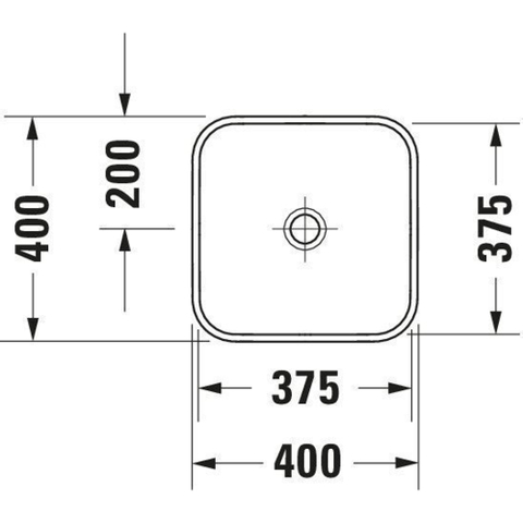 Duravit Happy D.2 Plus waskom vierkant - zonder kraangat - zonder overloop - 40x40cm - met keramische afdekkap - glans wit SW297013