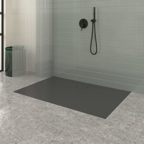 Villeroy & Boch Ecora douchebak - 140x90x3.5cm - afvoer lange zijde - anthracite (antraciet) SW1558875