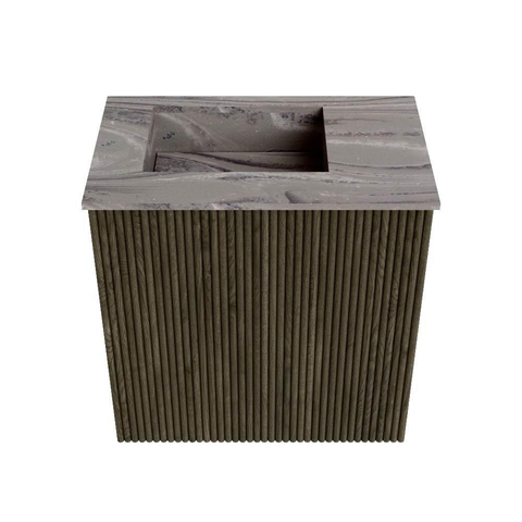 Mondiaz JOYA-DLUX 40cm toiletmeubel - kleur Shadow - Wastafel FAYE positie Links 1 kraangat kleur Sombra. SW1425177