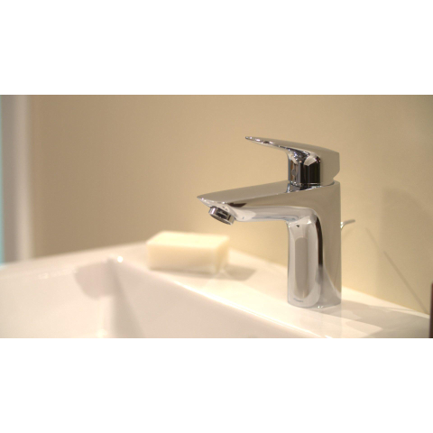 Hansgrohe Logis 1 greeps wastafelkraan - 100 met trekwaste - hoogglans chroom 0605647