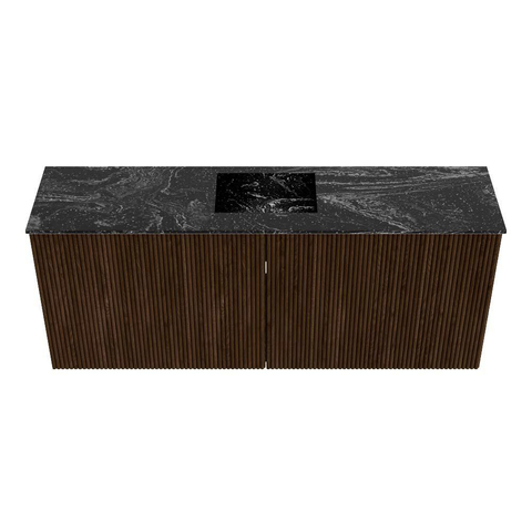 Mondiaz JOYA-DLUX 100cm toiletmeubel - kleur Walnut - Wastafel FAYE positie Midden 1 kraangat kleur Lava. SW1422449