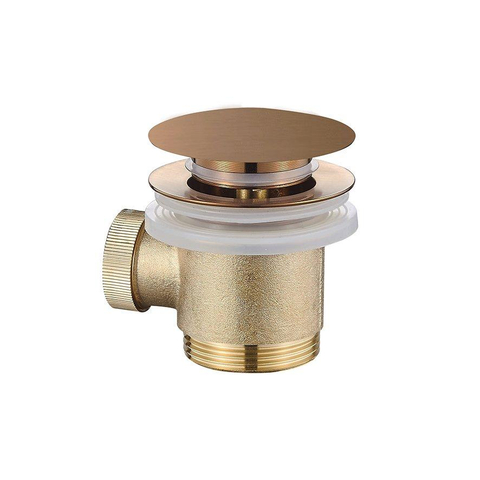 Wiesbaden Caral Clickwaste afvoerplug - vrijstaand bad - 1 1/2" - PVD - geborsteld brons koper SW1159460