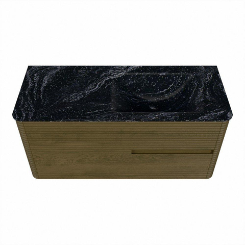 Mondiaz CIRO-DLUX Ensemble de meubles de salle de bains - 110x45x50cm - Lavabo solid surface Lava - 1 bassin à droite - 1 trou de robinet - 2 tiroirs - Dusk SW1533027