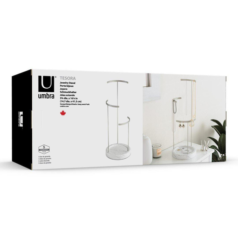 Umbra Tesora sieradenhouder 15x42x15cm staal wit/Metallic nikkel SHOWROOMMODEL SHOW24839