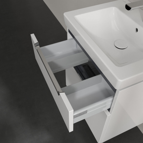 Villeroy & Boch Subway 2.0 wastafelonderkast - 53.7x59cm - 2 lades - glans wit SW479997