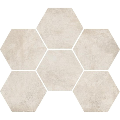 Marazzi Clays Vloer- en wandtegel hexagon 18x21cm 9.5mm R9 porcellanato Cotton SW360153