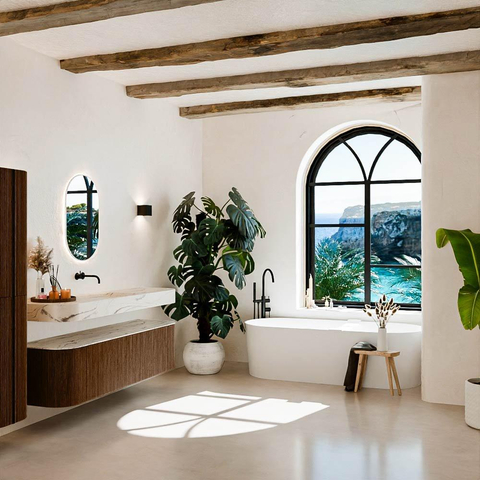 MONDIAZ THOR-DLUX 170cm meuble de salle de bains arrondi gauche + droite couleur Walnut avec 1 tiroir et 2 portes. Vasque suspendue CLOUD Milieu sans trou de robinet couleur Nata. SW1465798