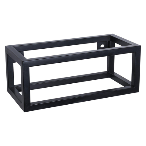 Differnz Ravo kit lave-mains - 38.5x18.5x25cm - Rectangulaire - 1 trou de robinet - Robinet en cuivre droit - avec cadre noir - Céramique blanche SW373185