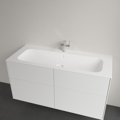 Villeroy & Boch Finion Lavabo à poser sur meuble - 1200 x 500 x 160 mm - Blanc Alpin CeramicPlus - avec trop-plein dissimulé - non poli SW106538