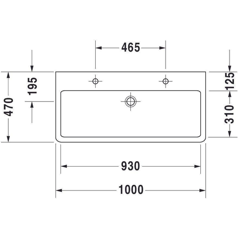 Duravit Vero Wastafel - met kraangat - met overloop - 100x47cm - wit 0305315