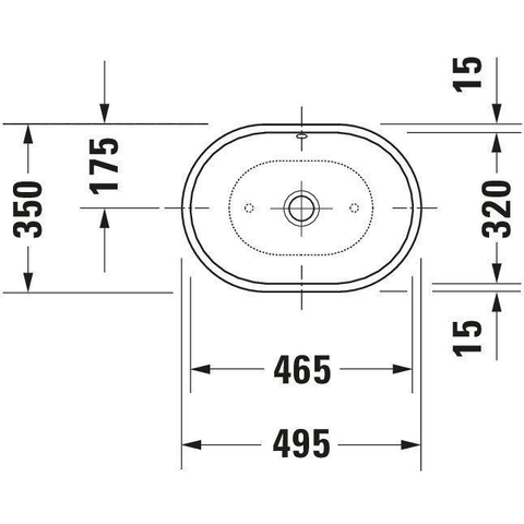 Duravit Foster opbouw wastafel 49.5x35cm met overloop wit 0290466