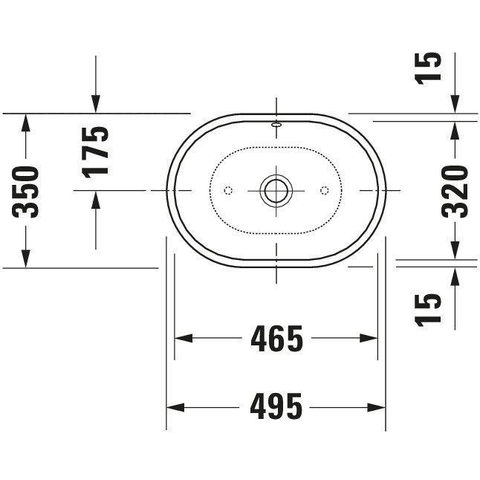 Duravit Foster Waskom - met overloop - zonder kraanplateau - 49.5x35cm - met wondergliss - glans wit 0290467