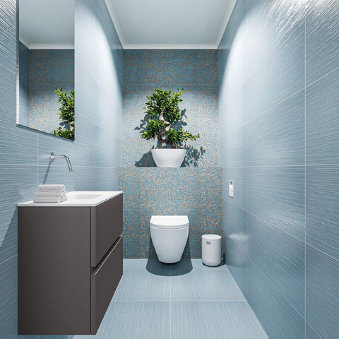 MONDIAZ ADA Toiletmeubel 60x30x50cm met 0 kraangaten 2 lades dark grey mat Wastafel Lex midden Solid Surface Wit SW472545