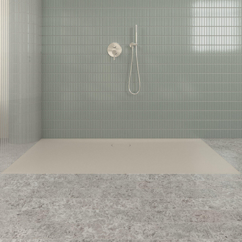 Villeroy & Boch Ecora douchebak - 170x80x3.5cm - afvoer lange zijde - almond (beige) SW1559024