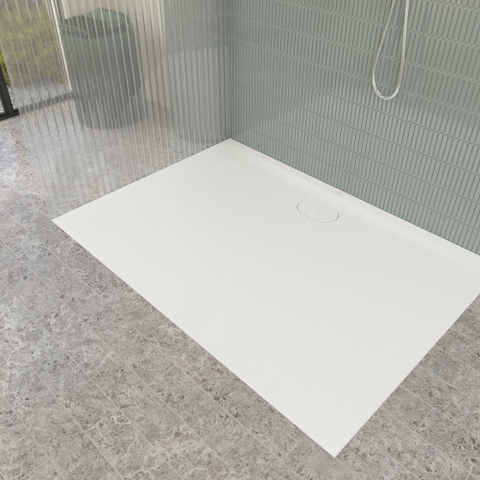 Villeroy & Boch Ecora douchebak - 140x100x3.5cm - afvoer lange zijde - white alpine (wit) SW1558862