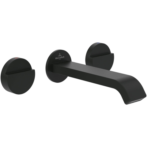Villeroy & Boch Dawn wastafeluitloop set - zonder pop up afvoergarnituur - mat zwart SW974324