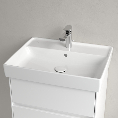 Villeroy & Boch Collaro wastafel - 60x47cm - met overloop - 1 kraangat - White Alpine (glans wit) SW358307
