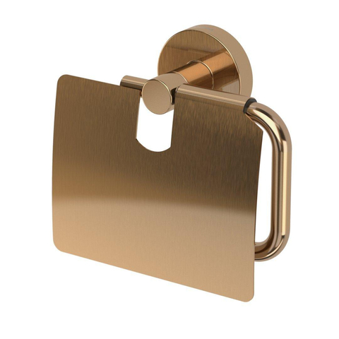 Haceka Kosmos Porte-rouleau de papier toilette - avec couvercle - cuivre brossé SW955692