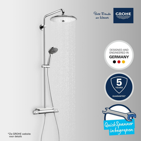 GROHE Vitalio Joy Regendoucheset Opbouw - hoofddouche 26cm - handdouche rond - chroom OUTLETSTORE STORE44207