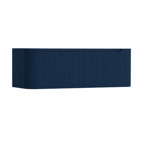 H&R Badmeubelen Juice Wastafelonderkast - 120x45x40cm - afgeronde hoeken - 3D-front - 2 lades - geïntegreerde greep - blue oak SW1259294