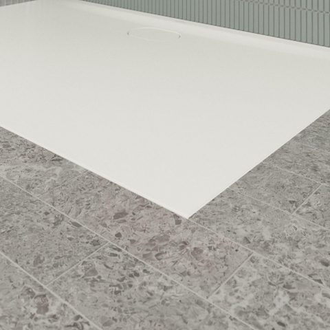Villeroy & Boch Ecora douchebak - 140x90x3.5cm - afvoer lange zijde - stone white (wit) SW1559025