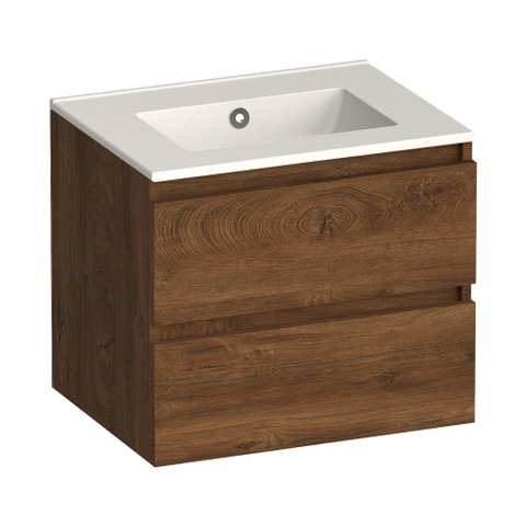 Brauer Core Series badkamermeubelset - 60x45x52cm - wastafel Starfall - forest cacao SW1601139