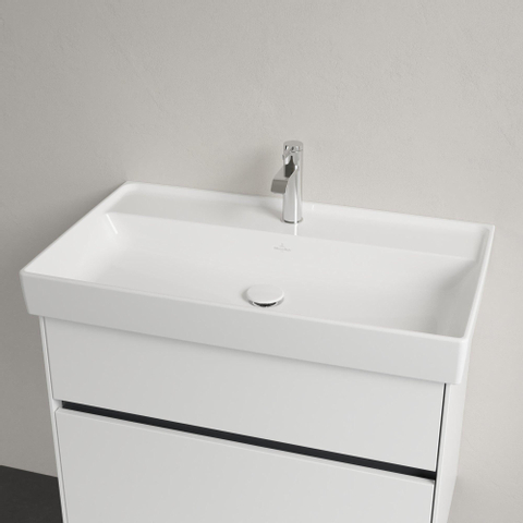 Villeroy & Boch Collaro meubelwastafel - 80x47cm - zonder overloop - 1 kraangat CeramicPlus - White Alpine (glans wit) SW358375