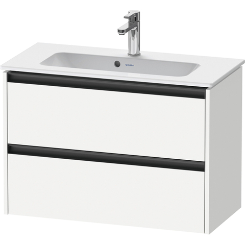 Duravit Ketho.2 Wastafelonderbouwkast - met 2 laden - 81x39x54.9cm - met grepen antraciet - wit mat SW772072