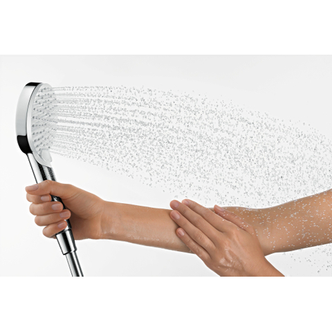 Hansgrohe Crometta Vario - handdouche - ecosmart - met 2 straalsoorten - diameter 10cm - met krachtige regenstraal en intens - wit chroom SW73220