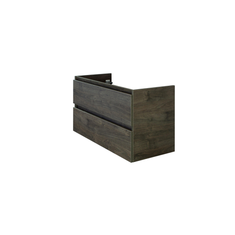 H&R Badmeubelen Infinity Wastafelonderkast - 100x44.8x55cm - 2 lades - greeploos - espresso SW529902