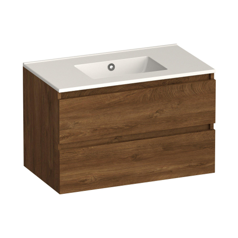 Brauer Core Series badkamermeubelset - 80x45x52cm - wastafel Starfall - forest cacao SW1601141