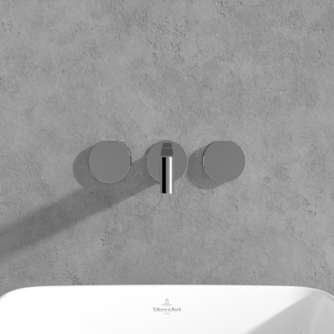 Villeroy & Boch Dawn wastafeluitloop set - zonder pop up afvoergarnituur - wandmontage afbouwdeel - hoogglans chroom SW974323