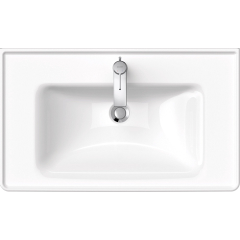 Duravit D-neo Wastafel - met kraangat - met overloop - 80x48x16.5cm - wit SW640432