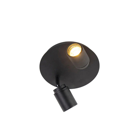 QAZQA Ducha plafonnier de salle de bains - 20x20cm - 2 spots - IP44 - noir mat SW1187201