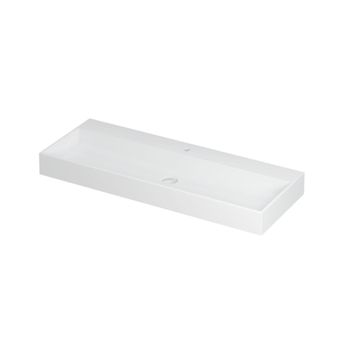 Ink United wastafel - 120x45x11cm - wasbak midden - 1 kraangat - mat wit SW207350