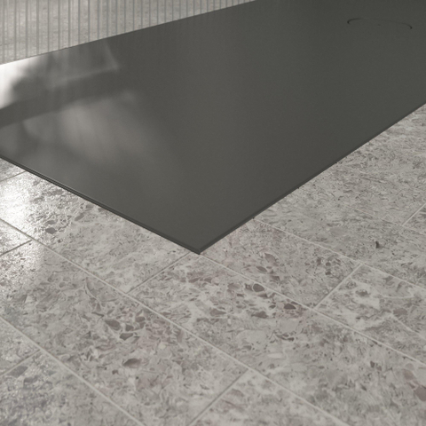 Villeroy & Boch Ecora douchebak - 160x80x4.5cm - afvoer korte zijde - anthracite (antraciet) SW1558971