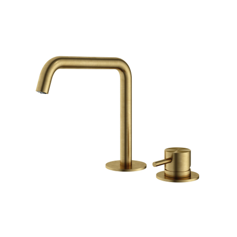 Hotbath Archie Wastafelmengkraan - 2 gats - zonder waste BBP - PVD - geborsteld messing (goud) SW798795