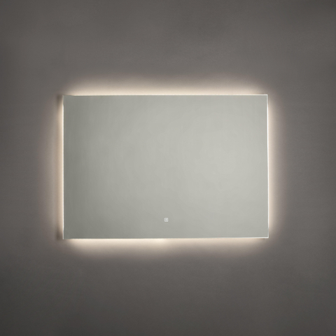 Saniclass Squared spiegel – 100x70 cm – indirecte LED rondom – spiegelverwarming – Aluminium SW108326