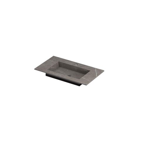 INK Post wastafel - 80x45x1cm - 1 wasbak - 1 kraangat - keramiek Armani grey mat SW693205
