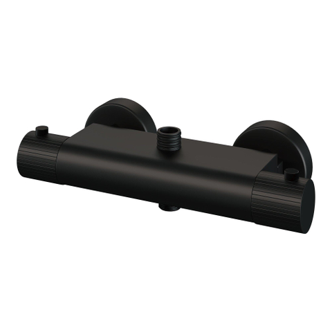 BRAUER Stripe Douche de tête thermostatique en applique - SET 02 - Douche de tête 25cm - Douchette à main 3 positions - Flexible de douche - noir mat SW1435114