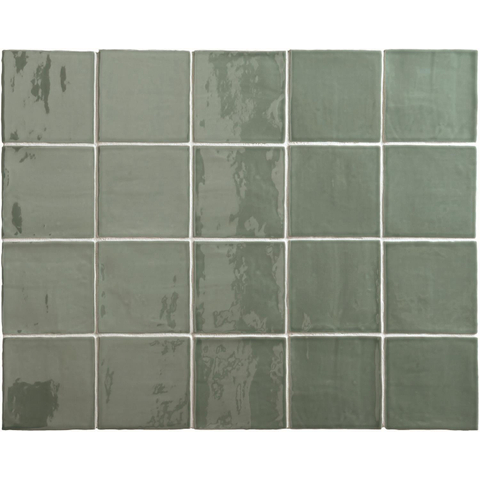 ÉCHANTILLON Terravito Viondo Carrelage murale - 13x13cm - 10mm - Carré - Jade Brillant SW735957