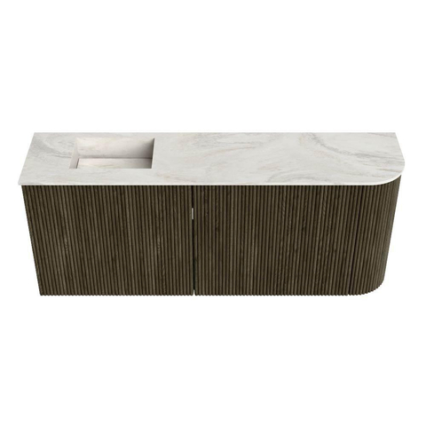 Mondiaz JOYA-DLUX 101.6cm toiletmeubel - ronding rechts kleur Shadow - Wastafel FAYE positie Links 1 kraangat kleur Ostra. SW1423015