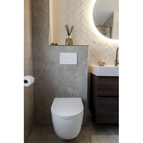 Ceralto Cemento Alto Concrete carrelage sol et mur - 100x100cm - 8.5mm - effet marbre - cream mat (beige) SW543595